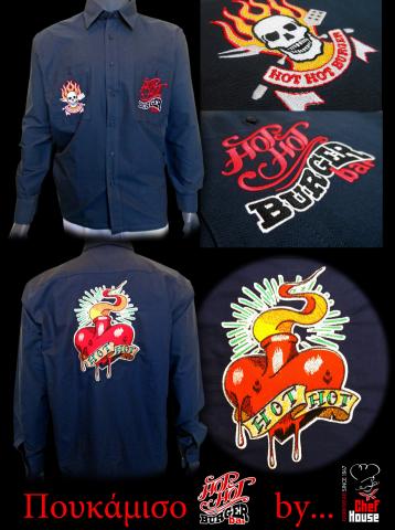 Emboidery shirt Hot Hot Burger bar by Chef House